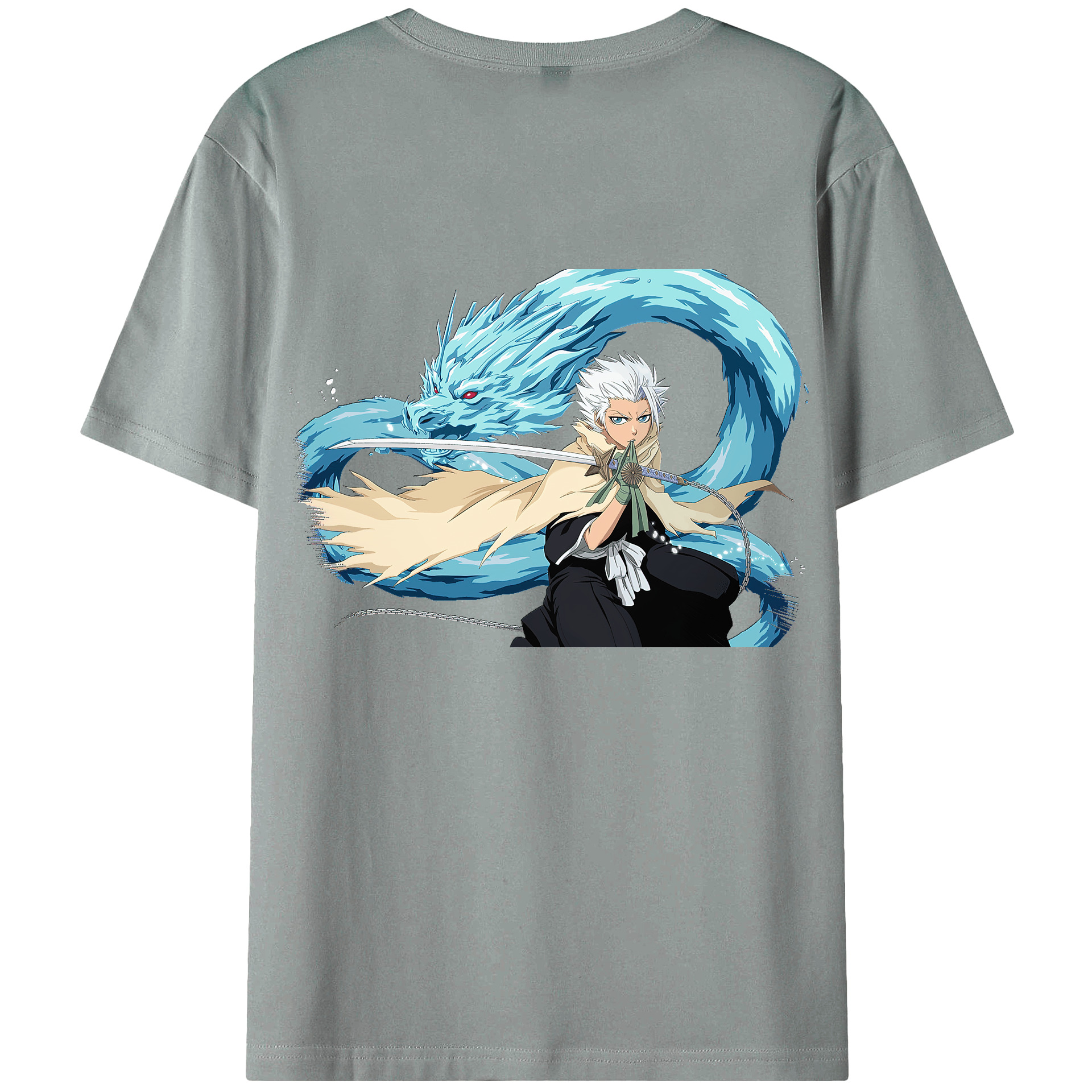 （画像用） ブリーチ 日番谷冬獅郎（ひつがや とうしろう） BLEACH Hitsugaya Toushirou 綿100％ メンズ半袖Tシャツ（バックプリント） 通気性